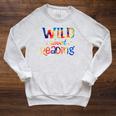 Wild About Reading Tie Dye Reading Books Raglan Sleeve Sweatshirt Heather Mustard