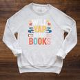 Will Yap About Books Reader Bookworm Librarian Raglan Sleeve Sweatshirt Heather Mustard