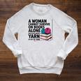 A Woman Cannot Survive On Books Alone She Also Needs Yarn Raglan Sleeve Sweatshirt Heather Mustard A Woman Cannot Survive On Books Alone She Also Needs Yarn Raglan Sleeve Sweatshirt Heather Mustard