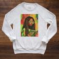 Women Reading Book Educated Black History Month Women Raglan Sleeve Sweatshirt Heather Mustard