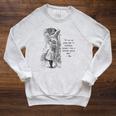 Women's Alice Adventures Wonderland Vintage Book Quote Lewis Carrol Raglan Sleeve Sweatshirt Heather Mustard