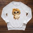 Women's Cute Wise Owl Reading Book With Headscarf Raglan Sleeve Sweatshirt Heather Mustard Women's Cute Wise Owl Reading Book With Headscarf Raglan Sleeve Sweatshirt Heather Mustard