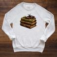 Women's Dark Academia Vintage Book Stack Gothic Moth Raglan Sleeve Sweatshirt Heather Mustard