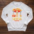 Women's DCC Uzi Jesus I Am The Way Character Stats RPG Books Raglan Sleeve Sweatshirt Heather Mustard