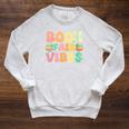 Women's Library Book Fair Vibe Groovy Retro School Reading Nostalgic Raglan Sleeve Sweatshirt Heather Mustard