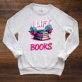 Women's I Lift So I Can Carry More Books Reader Gym Book Lover Raglan Sleeve Sweatshirt Heather Mustard