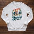 Women's Lift So I Can Carry More Books Reading Lovers Reader Workout Raglan Sleeve Sweatshirt Heather Mustard