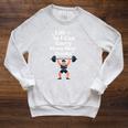 Women's Lift So I Can Carry More Books Reading Workout Raglan Sleeve Sweatshirt Heather Mustard