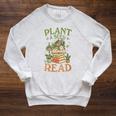 Women's Plant A Seed Read Summer Reading 2026 Teacher Librarian Book Raglan Sleeve Sweatshirt Heather Mustard