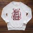 Women's Reading Read Books Reader Nerd Hot Girl Book Club Raglan Sleeve Sweatshirt Heather Mustard