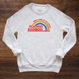 Women's Retro Rainbow Take A Look It's In A Book Reading Bookworm Raglan Sleeve Sweatshirt Heather Mustard