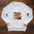Women's Unearth A Story Reading Mammoth Prehistoric Book Librarian Raglan Sleeve Sweatshirt Heather Mustard