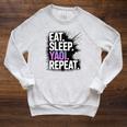 Yaoi Eat Sleep Repeat Manga Anime Book Premium Tri-Blend Raglan Sleeve Sweatshirt Heather Mustard