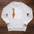 Yes I Really Do Need All These Books Giraffe Zoo Animal King Raglan Sleeve Sweatshirt Heather Mustard