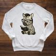 Zebra Reading Book Lover Raglan Sleeve Sweatshirt Heather Mustard