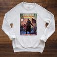 Zombie Halloween Horror Vintage Comic Book Retro Scary Raglan Sleeve Sweatshirt Heather Mustard