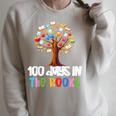 100 Days In The Books Tree Of Knowledge 100th Day Of School Raglan Sleeve Sweatshirt Heather Forest