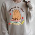 100 Days Of Chill Cute Capybara School Book Lover Raglan Sleeve Sweatshirt Heather Forest
