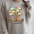100 Days Of School In The Books Librarian Reading Teacher Raglan Sleeve Sweatshirt Heather Forest
