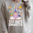 100th Day Of School 100 Days Smarter Books Space Astronaut Raglan Sleeve Sweatshirt Heather Forest