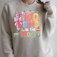 100th Day Of School Teacher Floral 100 Days In The Books Raglan Sleeve Sweatshirt Heather Forest