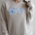 1956 Chapter Seventy 70th Birthday Blue Toile Floral Book Raglan Sleeve Sweatshirt Heather Forest