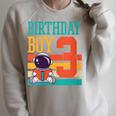 3 Year Old Birthday Boy Book Worm Reading Birthday Party Raglan Sleeve Sweatshirt Heather Forest