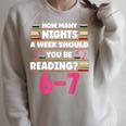 6 7 Meme Book Lover Teachers Bookish Men Women Kids Raglan Sleeve Sweatshirt Heather Forest