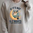 6-7 Nights Reading Owl On Moon Book Lover Reading Raglan Sleeve Sweatshirt Heather Forest