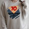71st Birthday Comic Book Hero Born In 1954 Raglan Sleeve Sweatshirt Heather Forest