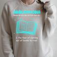 Abibliophobia Abibliophobie Definition Books Raglan Sleeve Sweatshirt Heather Forest