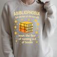 Abibliophobia Book Lover Reading Humor Graphic Raglan Sleeve Sweatshirt Heather Forest