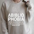 Abibliophobia Reading Fear Of No Books Definition Raglan Sleeve Sweatshirt Heather Forest Abibliophobia Reading Fear Of No Books Definition Raglan Sleeve Sweatshirt Heather Forest