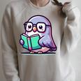 Adorable Book Lover Pigeon With Reading Glasses Cute Raglan Sleeve Sweatshirt Heather Forest
