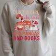 Animal Just A Girl Who Loves Red Pandas And Books Reading Raglan Sleeve Sweatshirt Heather Forest