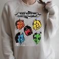 Animorphs Split Face Character Colorful Grid Book Series Raglan Sleeve Sweatshirt Heather Forest