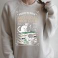 Anti-Social Book-Club Cat Graphic Raglan Sleeve Sweatshirt Heather Forest