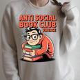 Anti Social Book Club Vintage Retro Reader Art Premium Tri-Blend Raglan Sleeve Sweatshirt Heather Forest