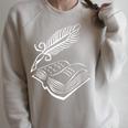 Antique Book With Feather Pen Raglan Sleeve Sweatshirt Heather Forest
