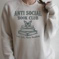 Antisocial Book Club Less Talk More Reading Raglan Sleeve Sweatshirt Heather Forest