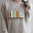 Applied Behavior Analysis Book Flower ABA Therapist Raglan Sleeve Sweatshirt Heather Forest