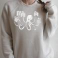 Armed With Knowledge Book Loving Octopus Librarian Art Raglan Sleeve Sweatshirt Heather Forest