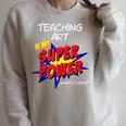 Art Painting School Teacher Superhero Superpower Comic Book For Men Women Raglan Sleeve Sweatshirt Heather Forest