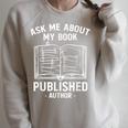 Ask Me About My Book Published Author Raglan Sleeve Sweatshirt Heather Forest
