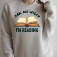 Ask Me What I'm Reading Raglan Sleeve Sweatshirt Heather Forest Ask Me What I'm Reading Raglan Sleeve Sweatshirt Heather Forest
