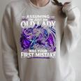 Assuming I'm Just An Old Lady Fantasy Book Reader Mom Dragon Raglan Sleeve Sweatshirt Heather Forest