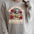Audiobook For Book & Reading Lover Women Raglan Sleeve Sweatshirt Heather Forest
