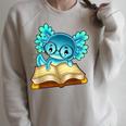 Axolotl Read Book Ambystoma Mexicanum Mexican Walking Fish Raglan Sleeve Sweatshirt Heather Forest