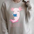 AXOLOTL Reads a Book READOLOTL Bookworm Axolotl Raglan Sleeve Sweatshirt Heather Forest