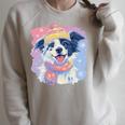 Baby Goat Small Book Reading Animal Lover Graphic Portrait Comfort Colors Crop Top Raglan Sleeve Sweatshirt Heather Forest